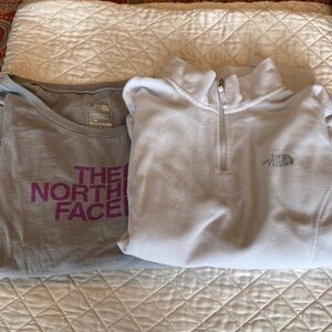 The North Face Gray and White Pullover Set